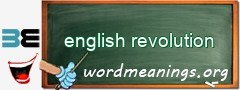 WordMeaning blackboard for english revolution